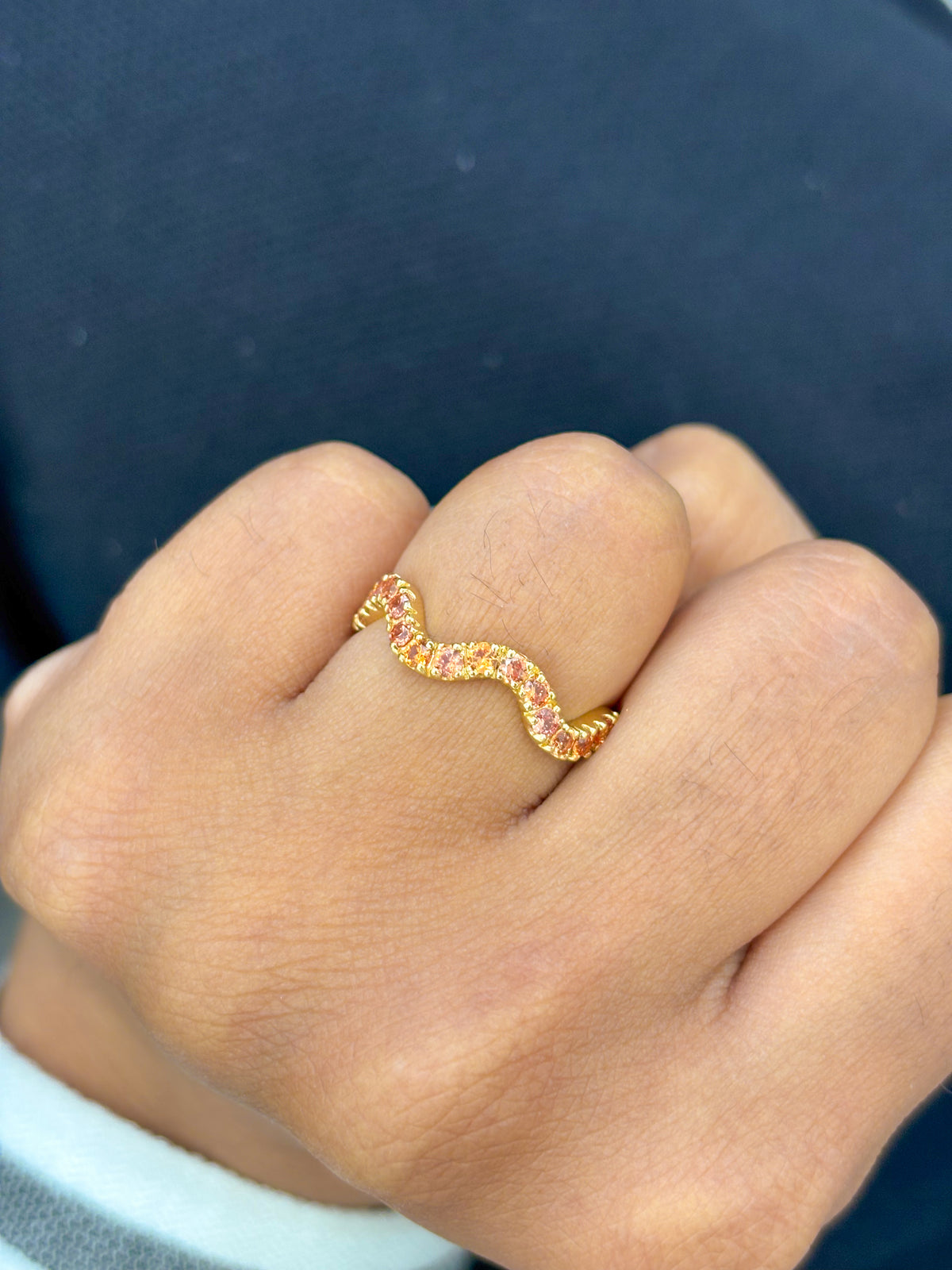 Orange Sapphire Ring