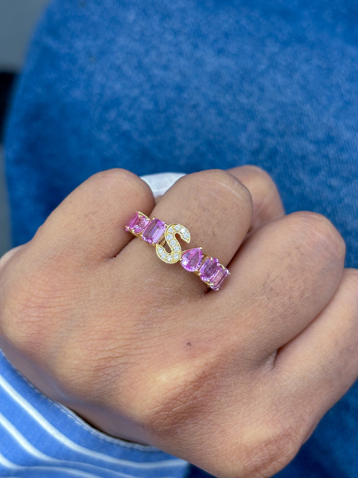 Pink Sapphire Diamond Ring