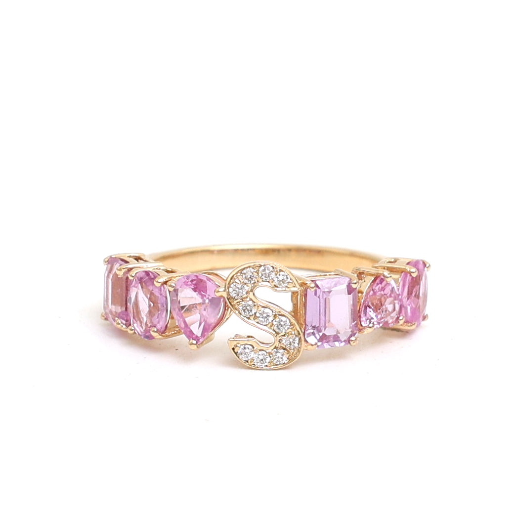 Pink Sapphire Diamond Ring