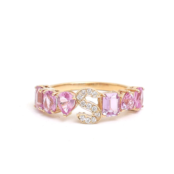 Pink Sapphire Diamond Ring