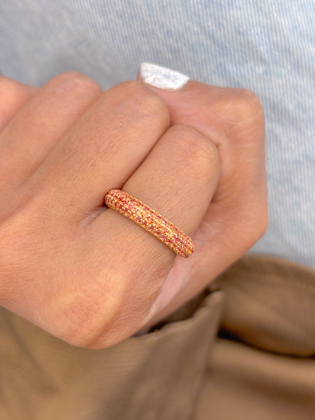 Orange Sapphire Ring