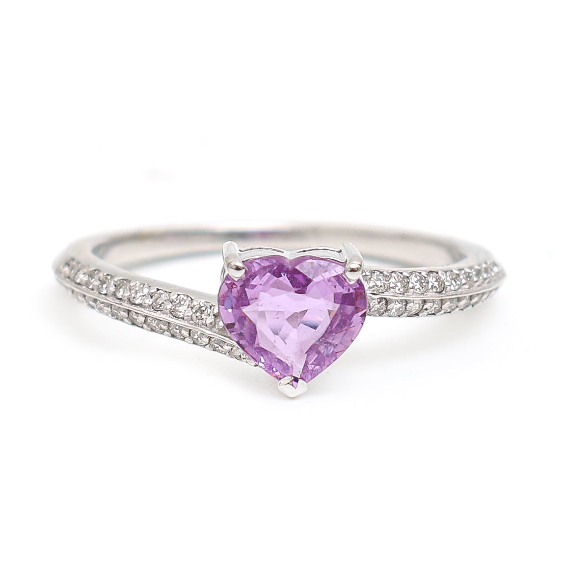 Pink Sapphire Diamond Ring