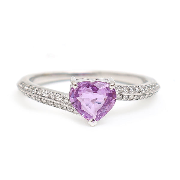 Pink Sapphire Diamond Ring