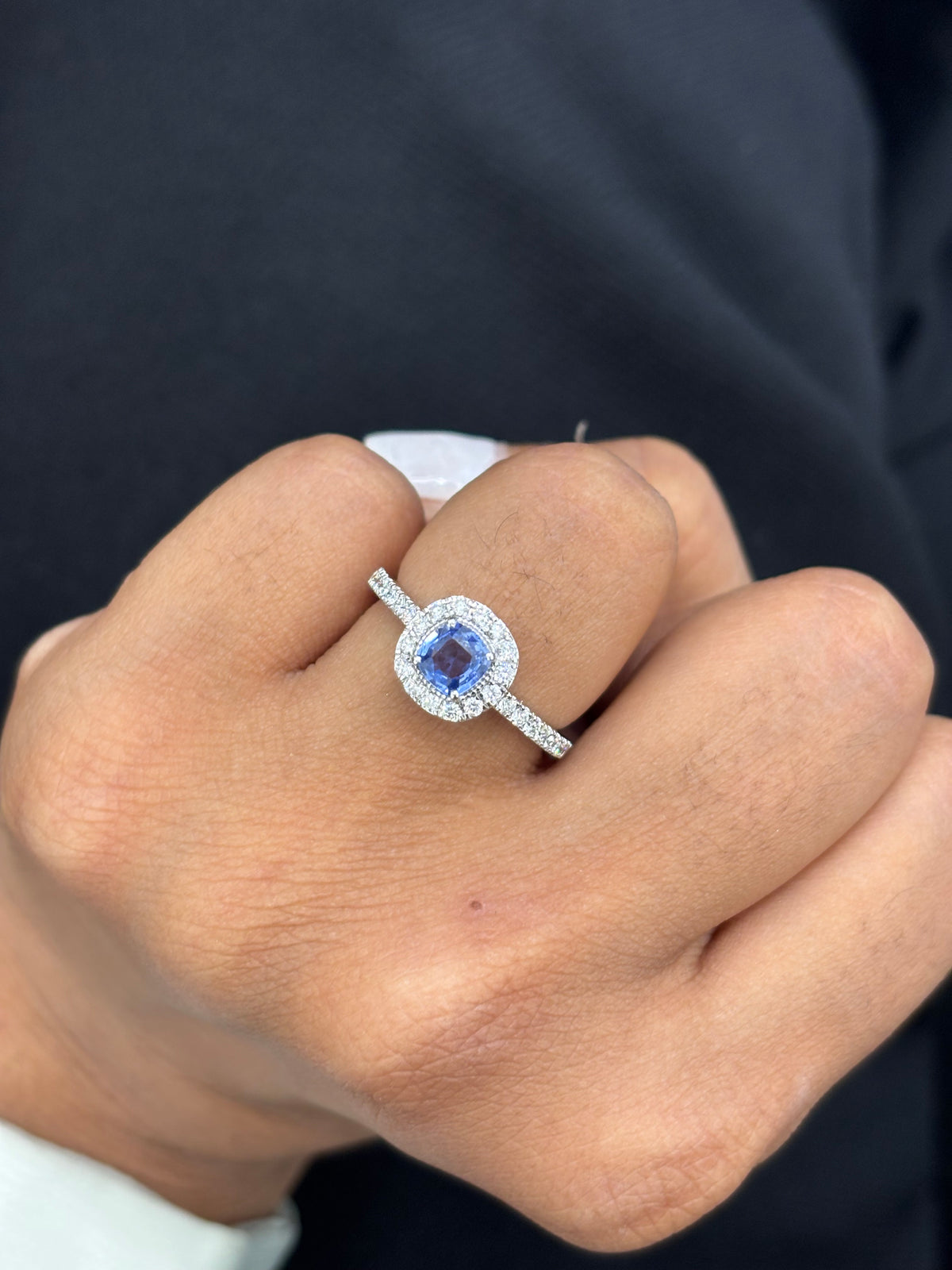 Blue Sapphire Diamond Ring