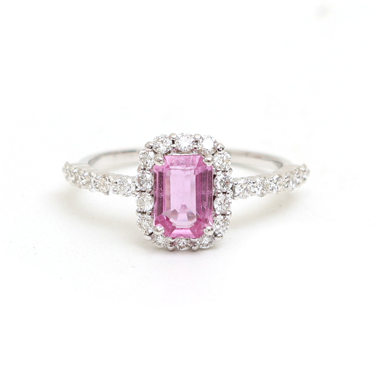 Pink Sapphire Diamond Ring