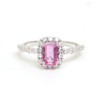 Pink Sapphire Diamond Ring