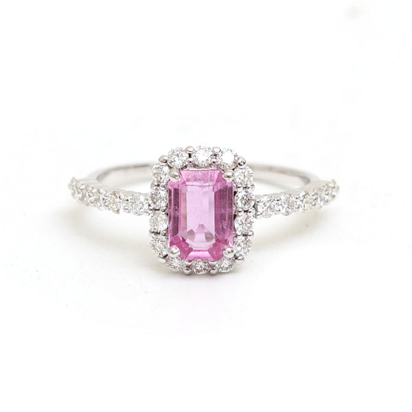 Pink Sapphire Diamond Ring