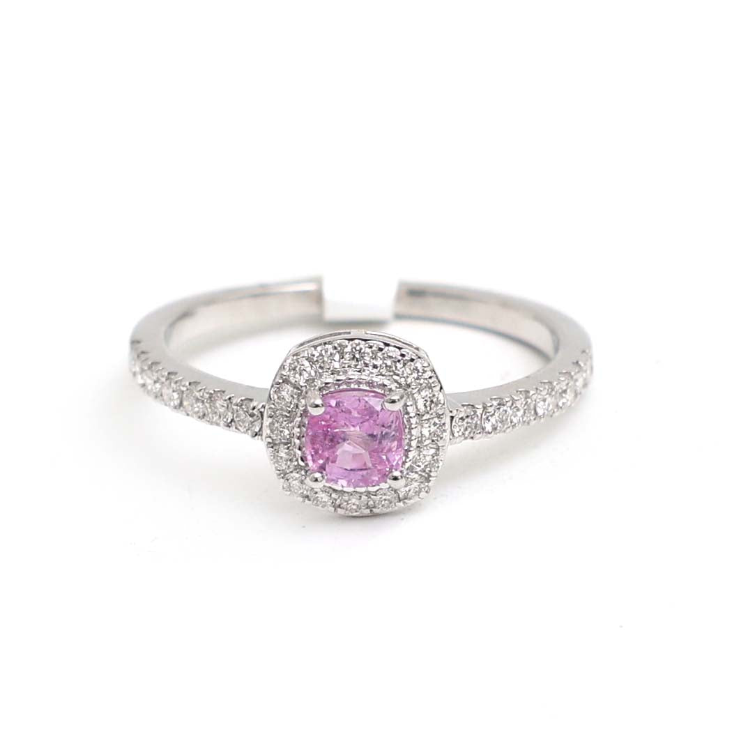 Pink Sapphire Diamond Ring
