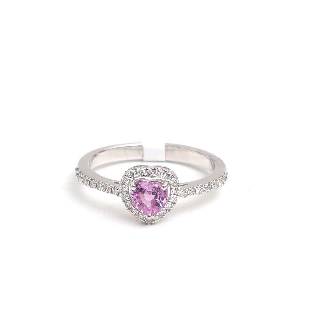 Pink Sapphire Diamond Ring