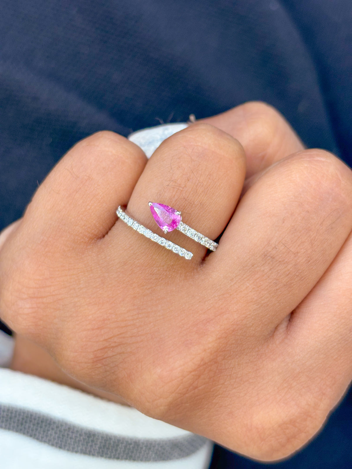 Pink Sapphire Diamond Ring