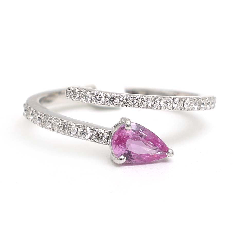 Pink Sapphire Diamond Ring