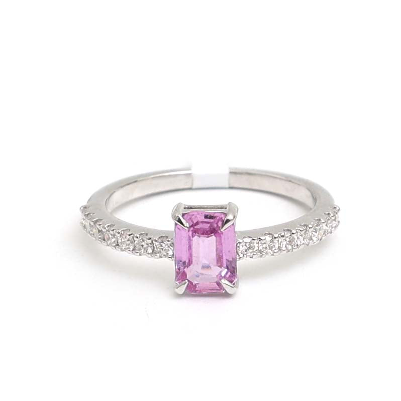 Pink Sapphire Diamond Ring