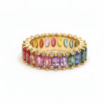 Rainbow Sapphire Diamond Ring