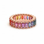 Rainbow Sapphire Diamond Ring