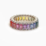Rainbow Sapphire Diamond Ring