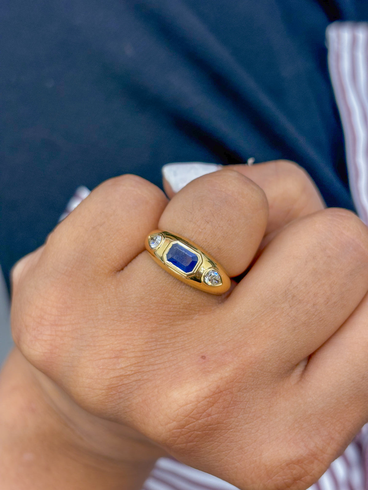 Blue Sapphire Diamond Ring