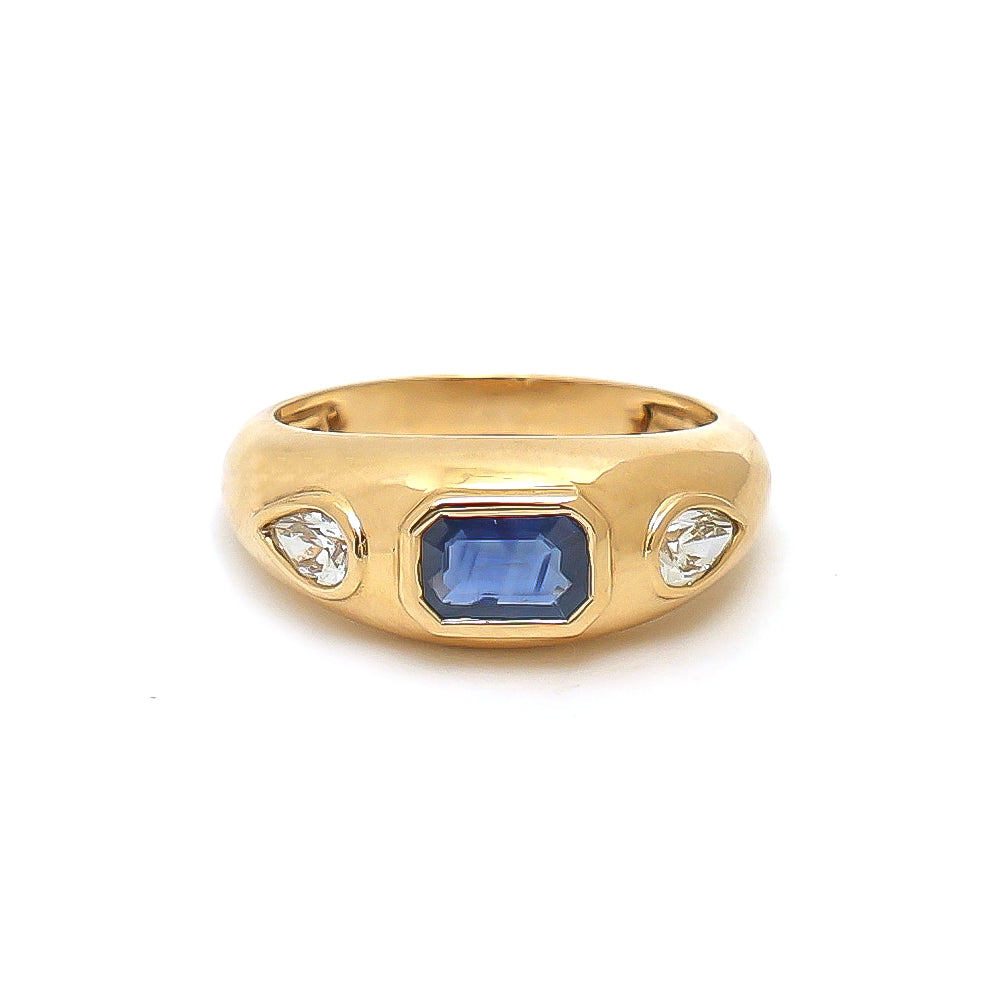Blue Sapphire Diamond Ring