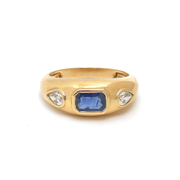 Blue Sapphire Diamond Ring