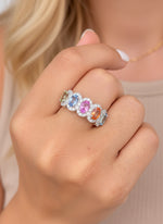 Rainbow Sapphire Diamond Ring