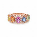 Rainbow Sapphire Diamond Ring