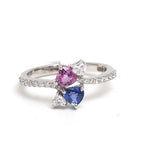Pink Sapphire Blue Sapphire Diamond Ring