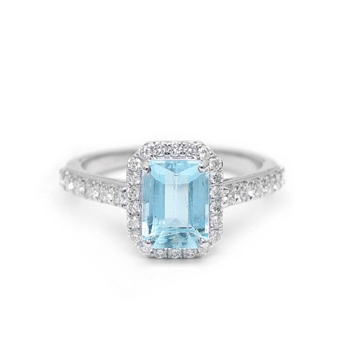 Aquamarine Diamond Ring