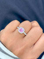 Pink Sapphire Diamond Ring