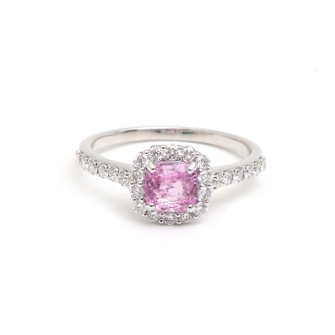 Pink Sapphire Diamond Ring