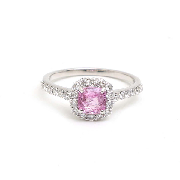 Pink Sapphire Diamond Ring