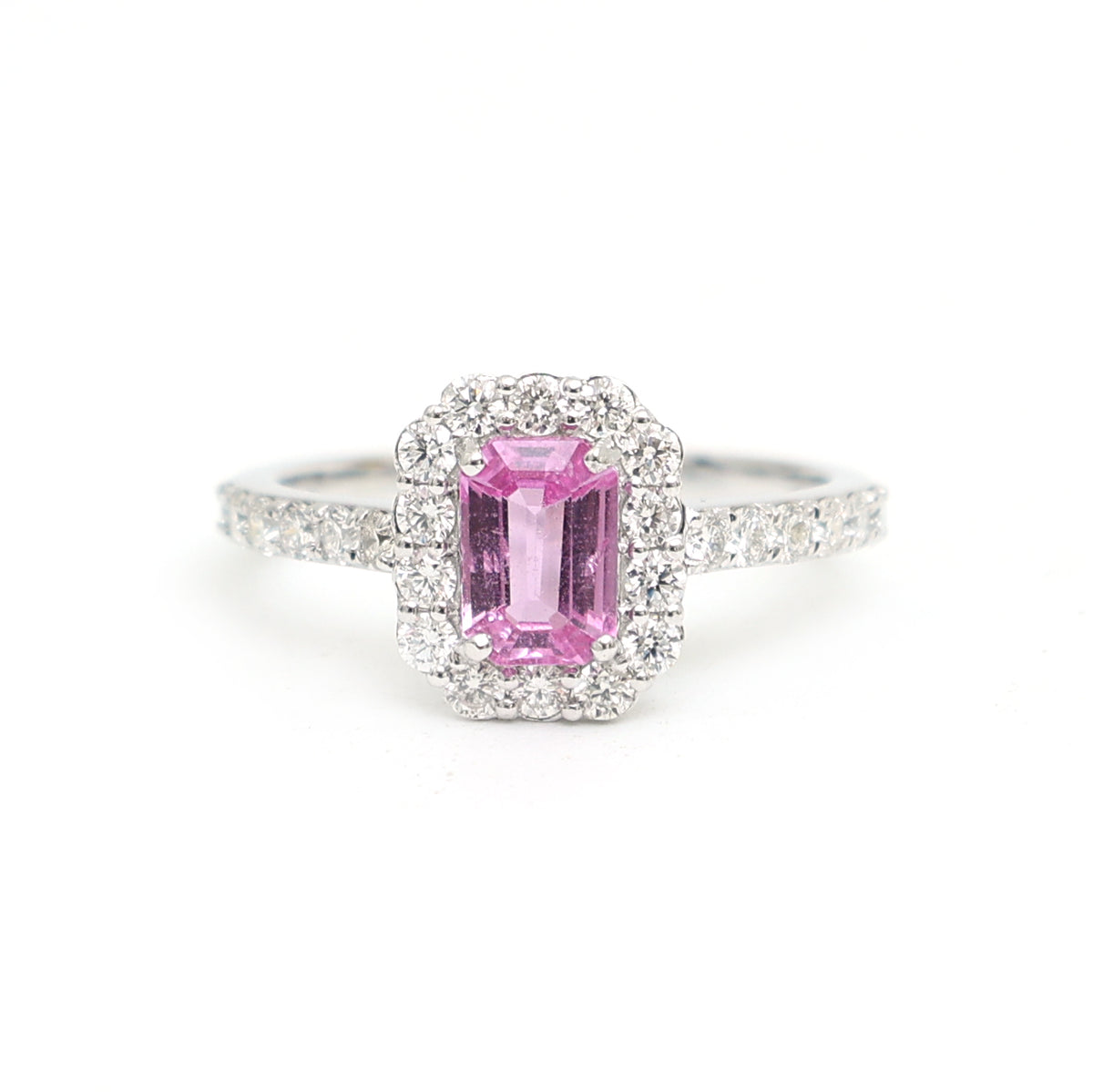Pink Sapphire Diamond Ring