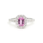 Pink Sapphire Diamond Ring