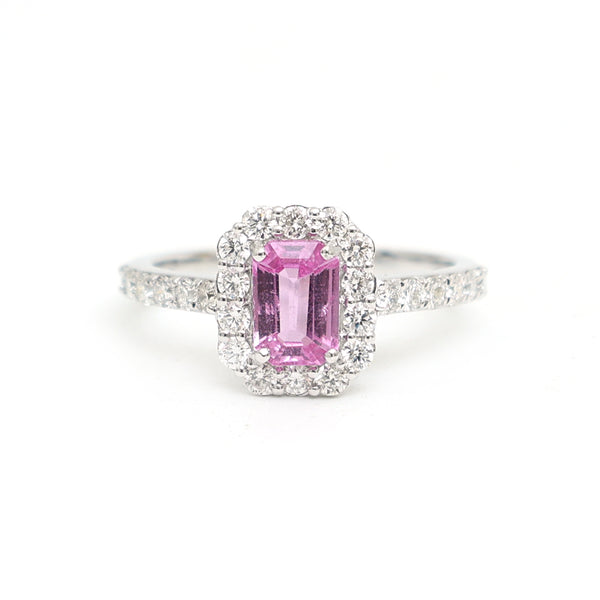 Pink Sapphire Diamond Ring