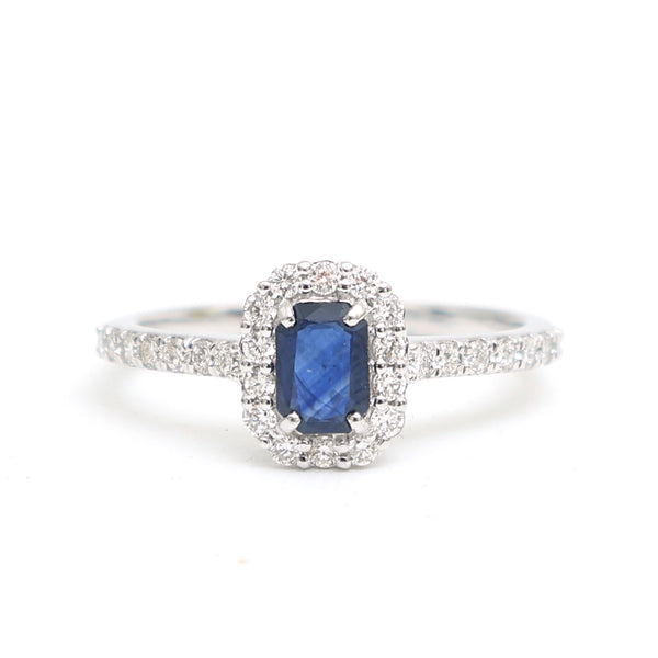 Blue Sapphire Diamond Ring