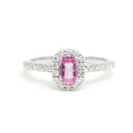 Pink Sapphire Diamond Ring