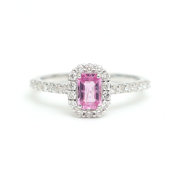 Pink Sapphire Diamond Ring