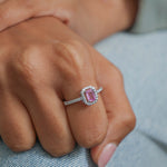 Pink Sapphire Diamond Ring