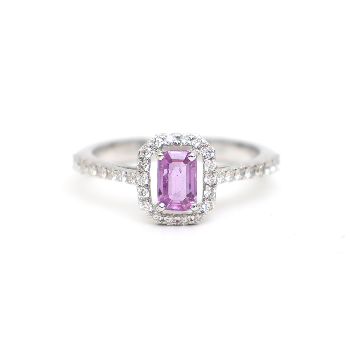 Pink Sapphire Diamond Ring