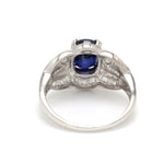 Blue Sapphire Oval With Diamond Ring