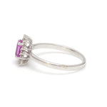 Pink Sapphire Octagon With Diamond Ring