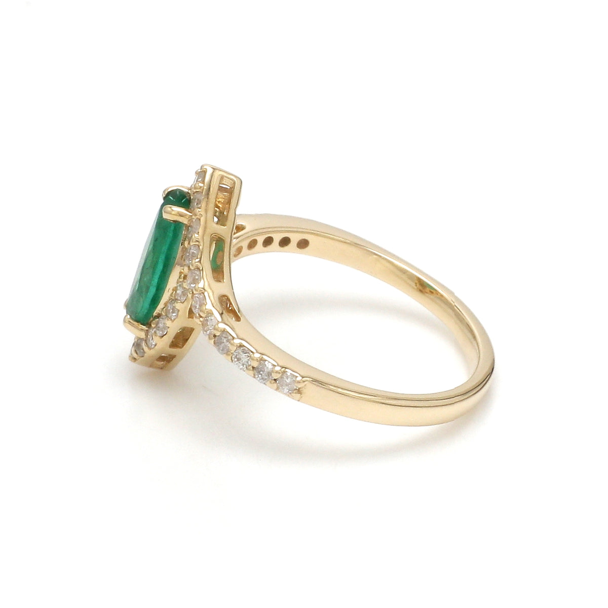 Emerald Marquise With Diamond Ring