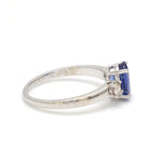 Blue Sapphire Oval With Diamond 3Pcs Ring