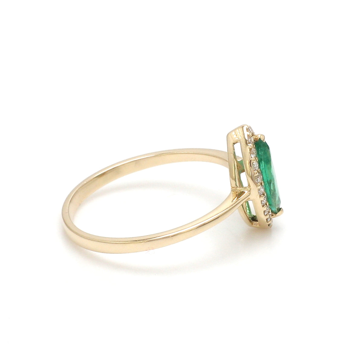 Emerald Marquise With Diamond Ring
