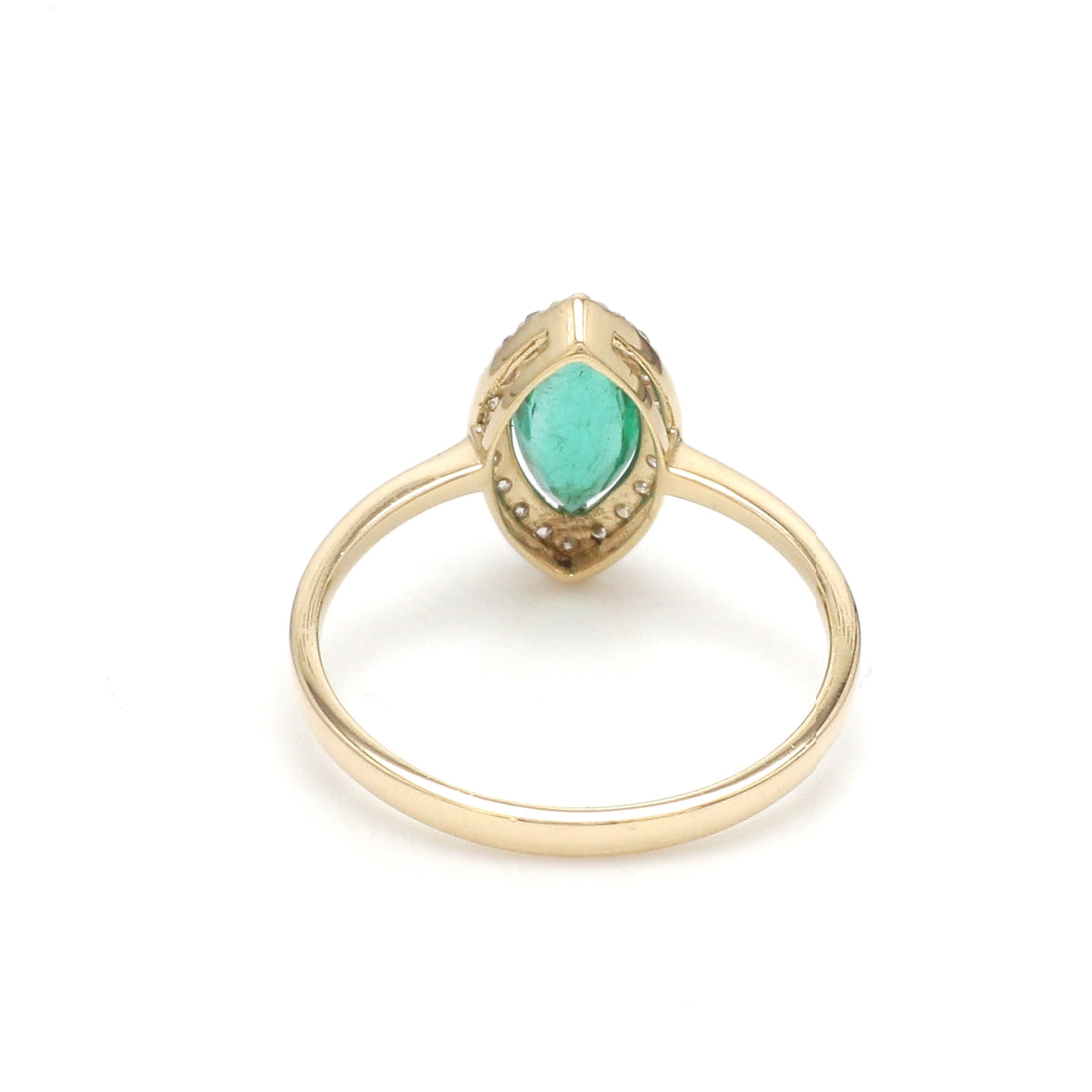 Emerald Marquise With Diamond Ring