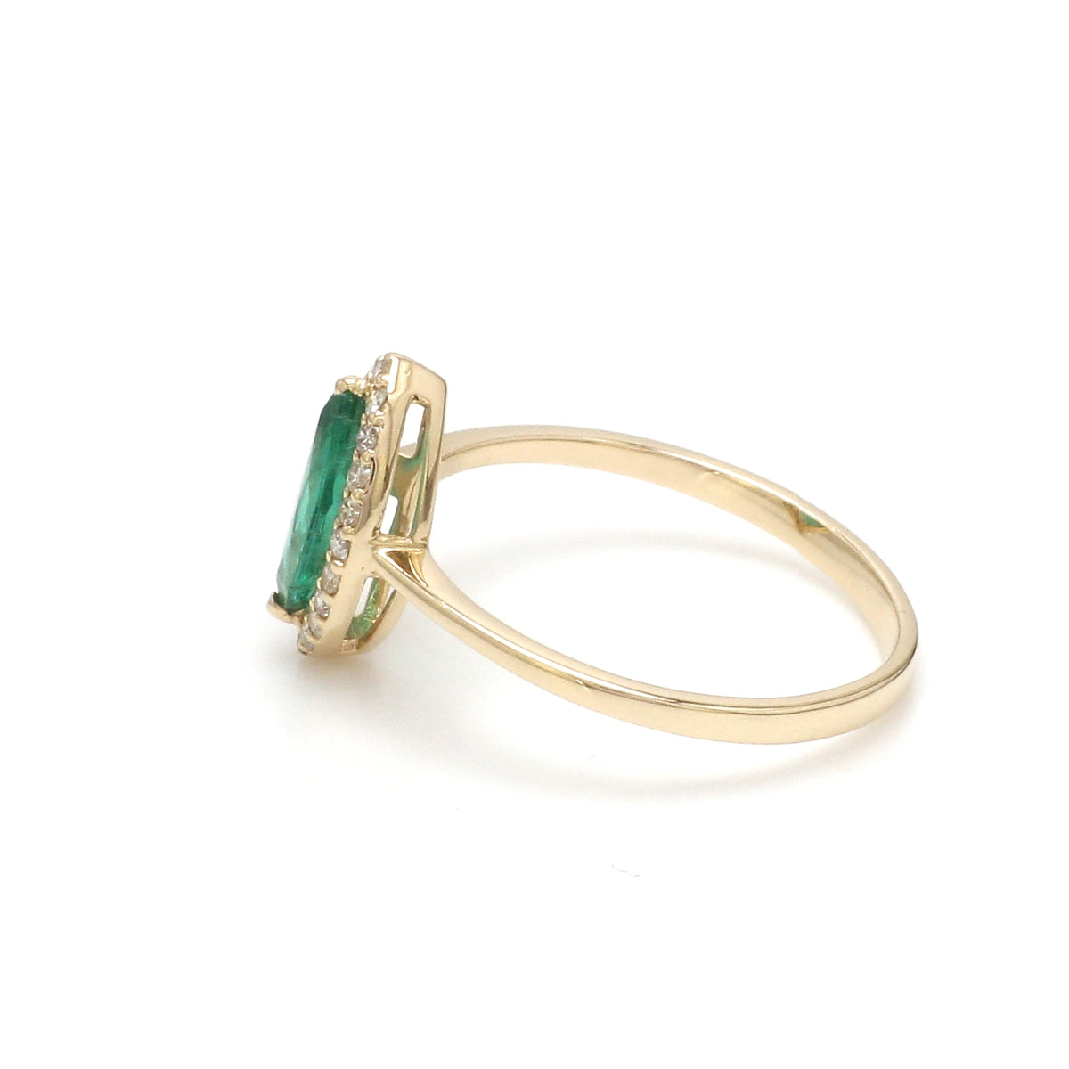 Emerald Marquise With Diamond Ring