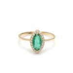 Emerald Marquise With Diamond Ring