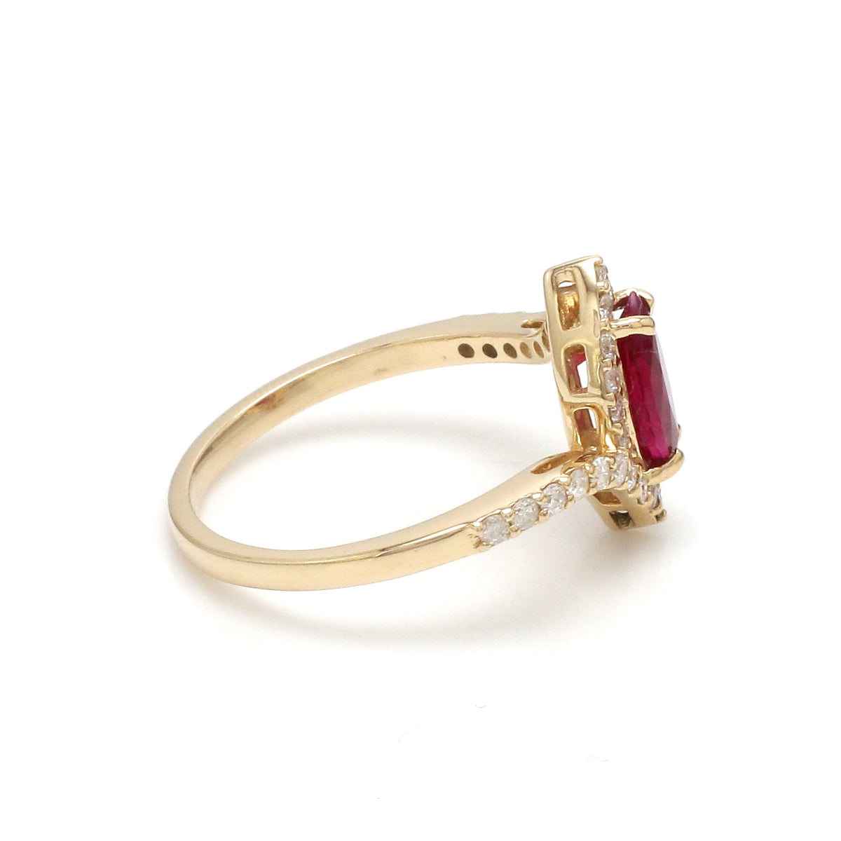 Ruby Marquise With Diamond Ring