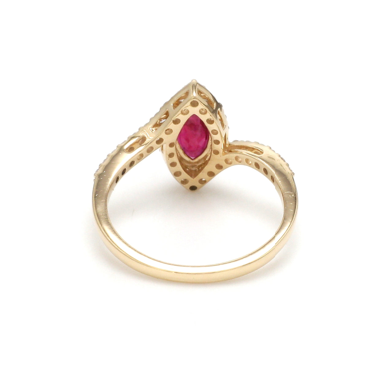 Ruby Marquise With Diamond Ring