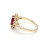 Ruby Marquise With Diamond Ring