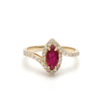 Ruby Marquise With Diamond Ring