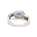 Blue Sapphire Oval With Diamond Ring